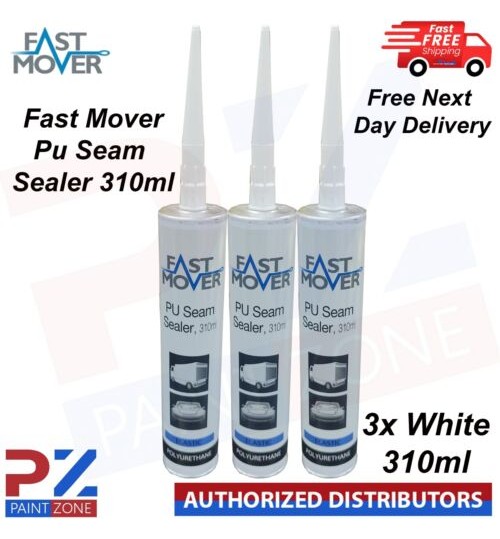 3X FAST MOVER PU SEAM SELAER WHITE (310ML) CAR BODY Adhesive & Sealant